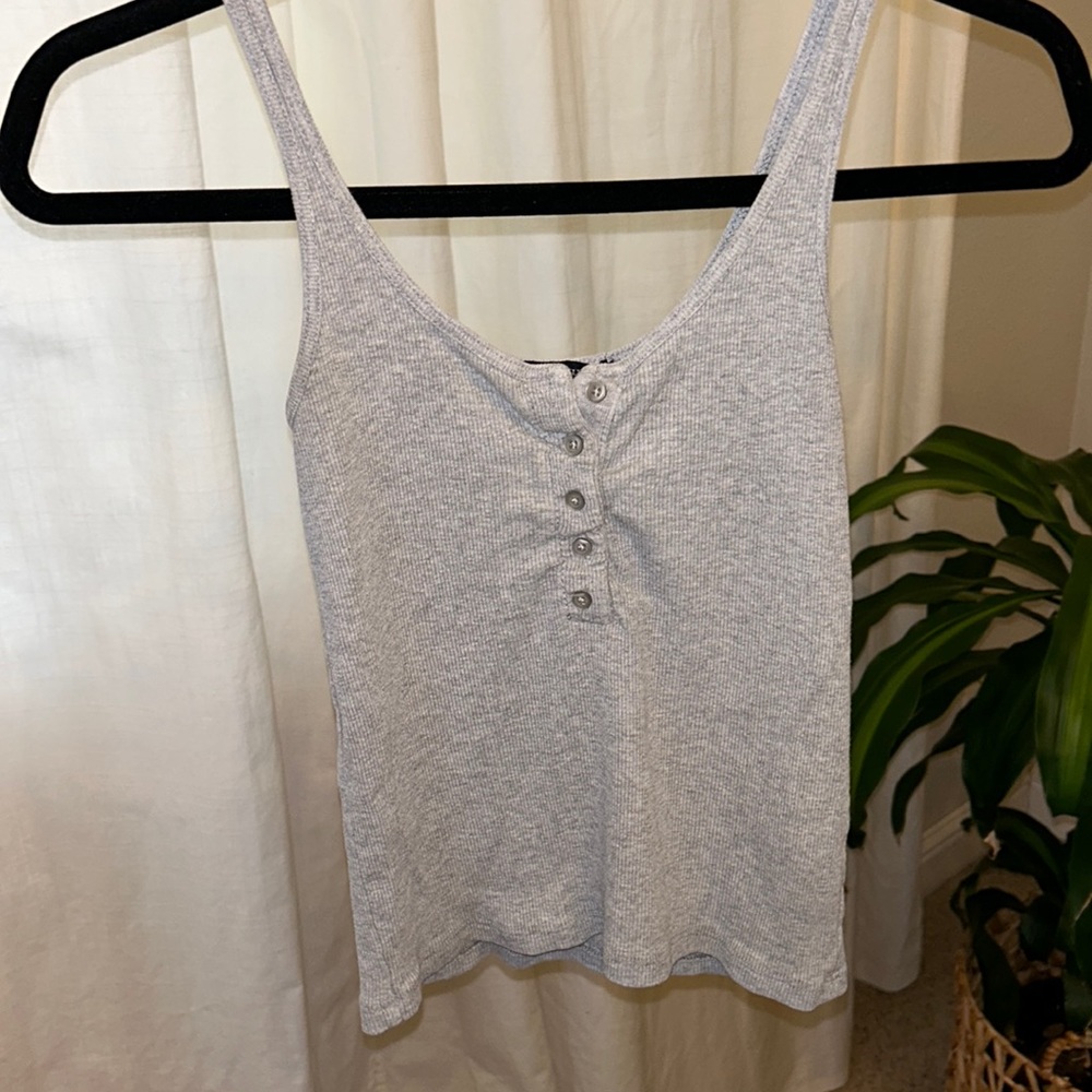 grey brandy tank with buttons